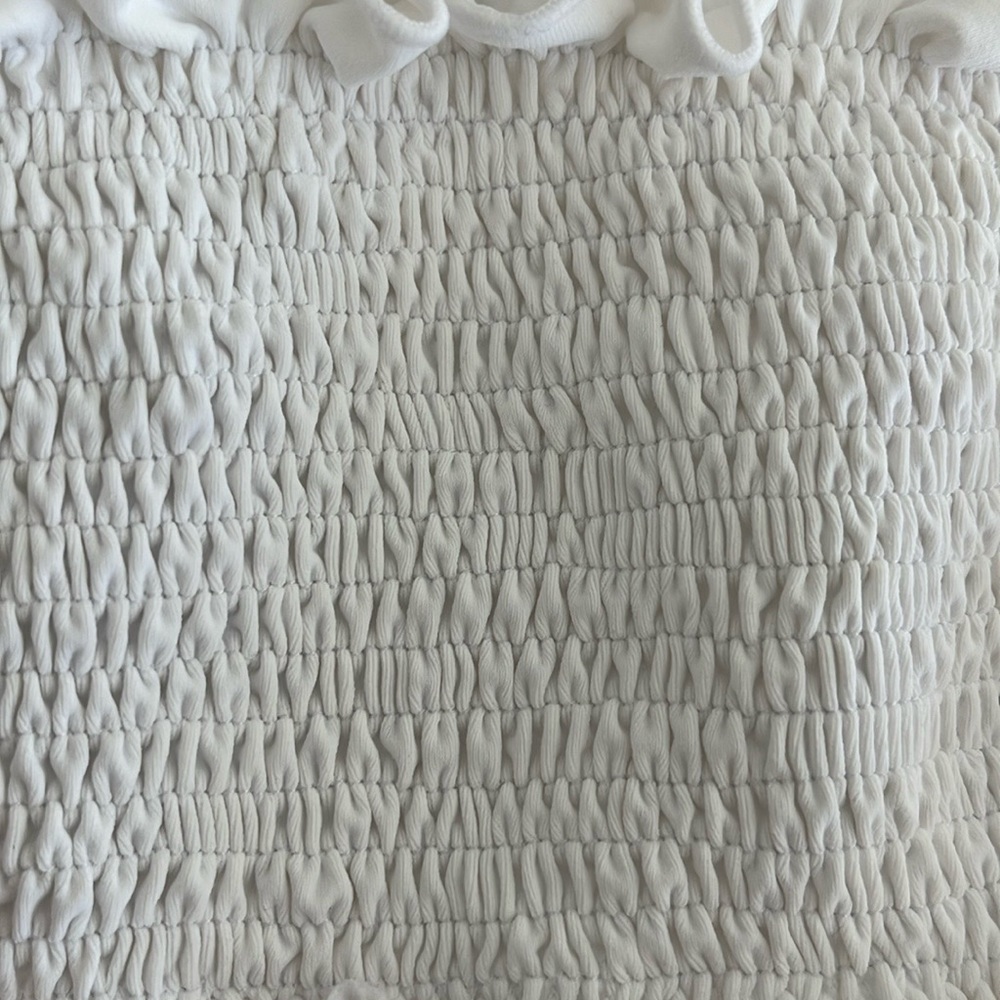 Java Solid Ruched Tube Top With Shoulder Strap - image 3